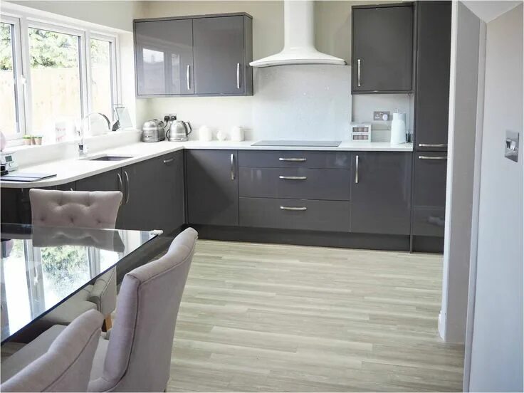 Кухня светло серого цвета фото Image result for grey gloss kitchen Gloss kitchen, White gloss kitchen, Kitchen