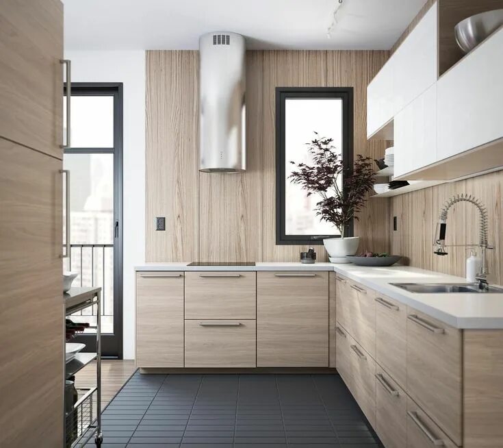 Кухня светлое дерево в интерьере угловая кухня икеа: 9 тыс изображений найдено в Яндекс.Картинках Cocinas blancas