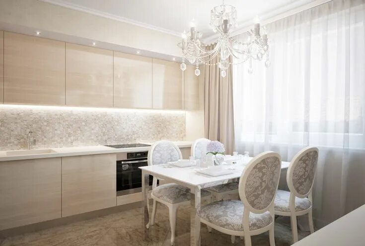 Кухня светлые обои фото Светлая кухня: как выбрать и определиться с дизайном? Интерьер, Интерьер кухни, 