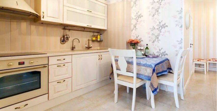 Кухня светлые обои фото Кухни из МДФ Купить кухонный гарнитур из МДФ