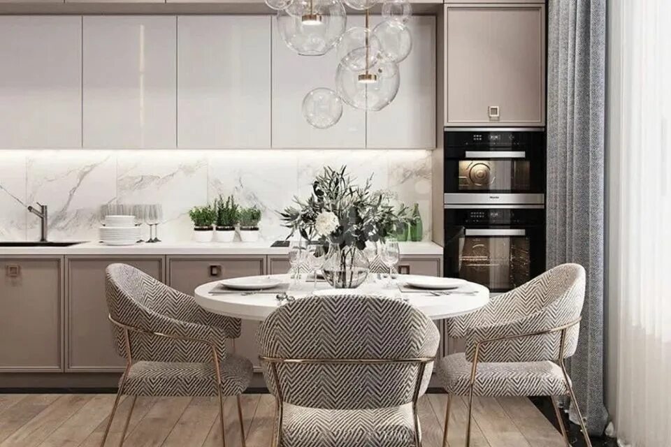 Кухня светлые тона современный дизайн интерьера Купить 2-Комнатную Квартиру в Кирпичном Доме в жилом массиве Царицынский Бугор (