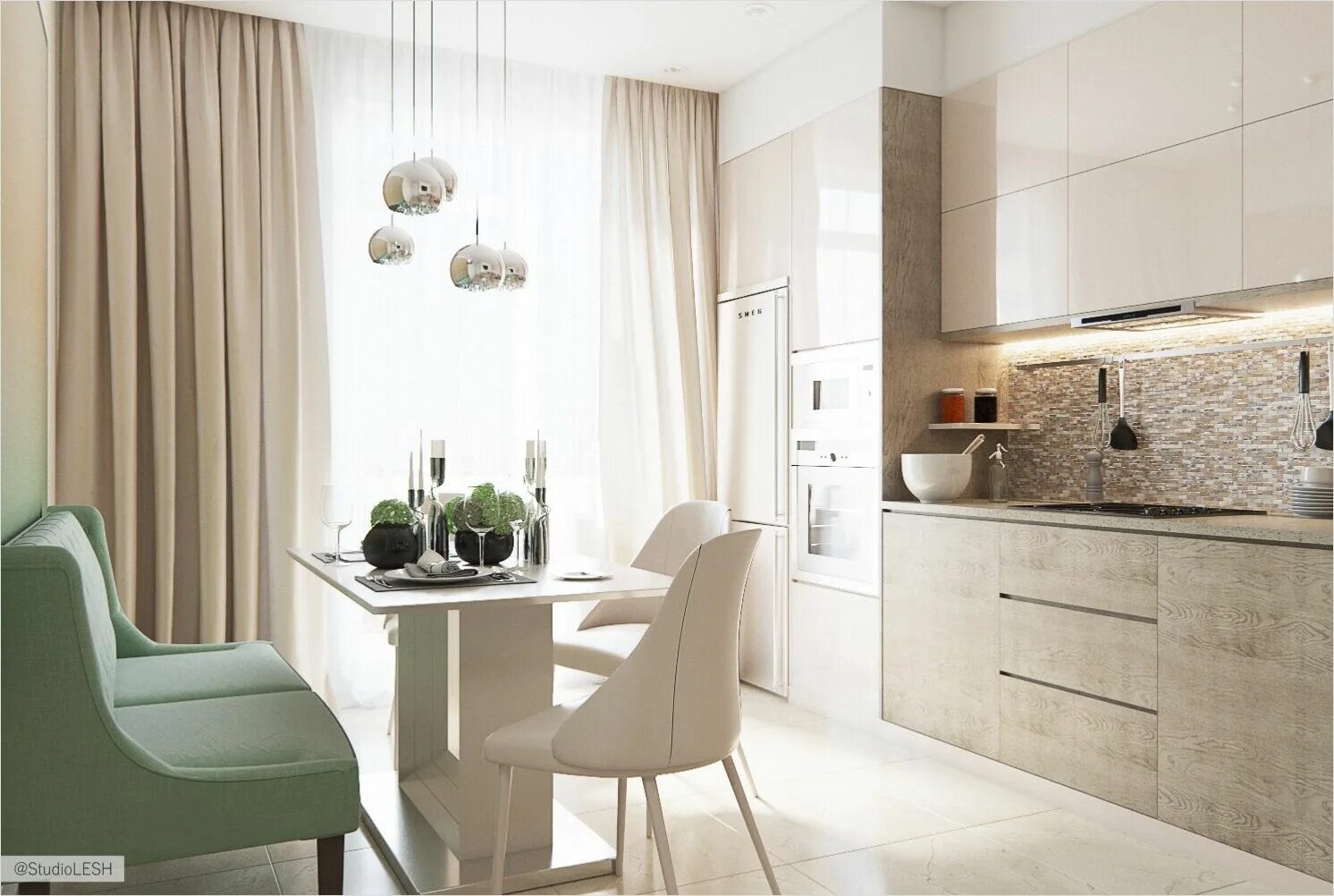 Кухня светлые тона современный дизайн интерьера Кухня в современном стиле Интерьер кухни, Интерьер, Стили для гостиных комнат