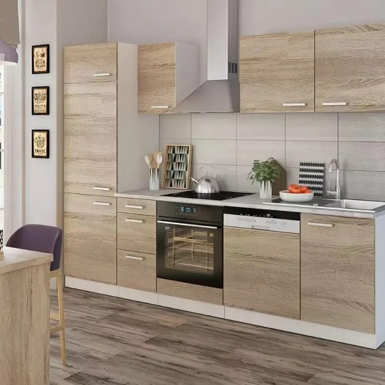 Кухня светлый дуб в интерьере Кухонный гарнитур - купить в Набережных Челнах, цена 5 000 руб., продано 20 октя