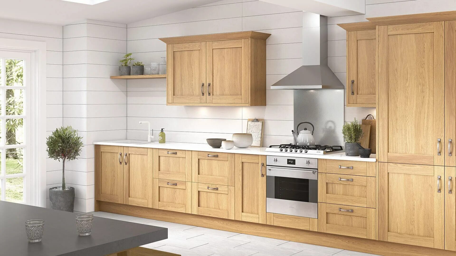 Кухня светлый дуб в интерьере homebase kitchen units sale OFF-59