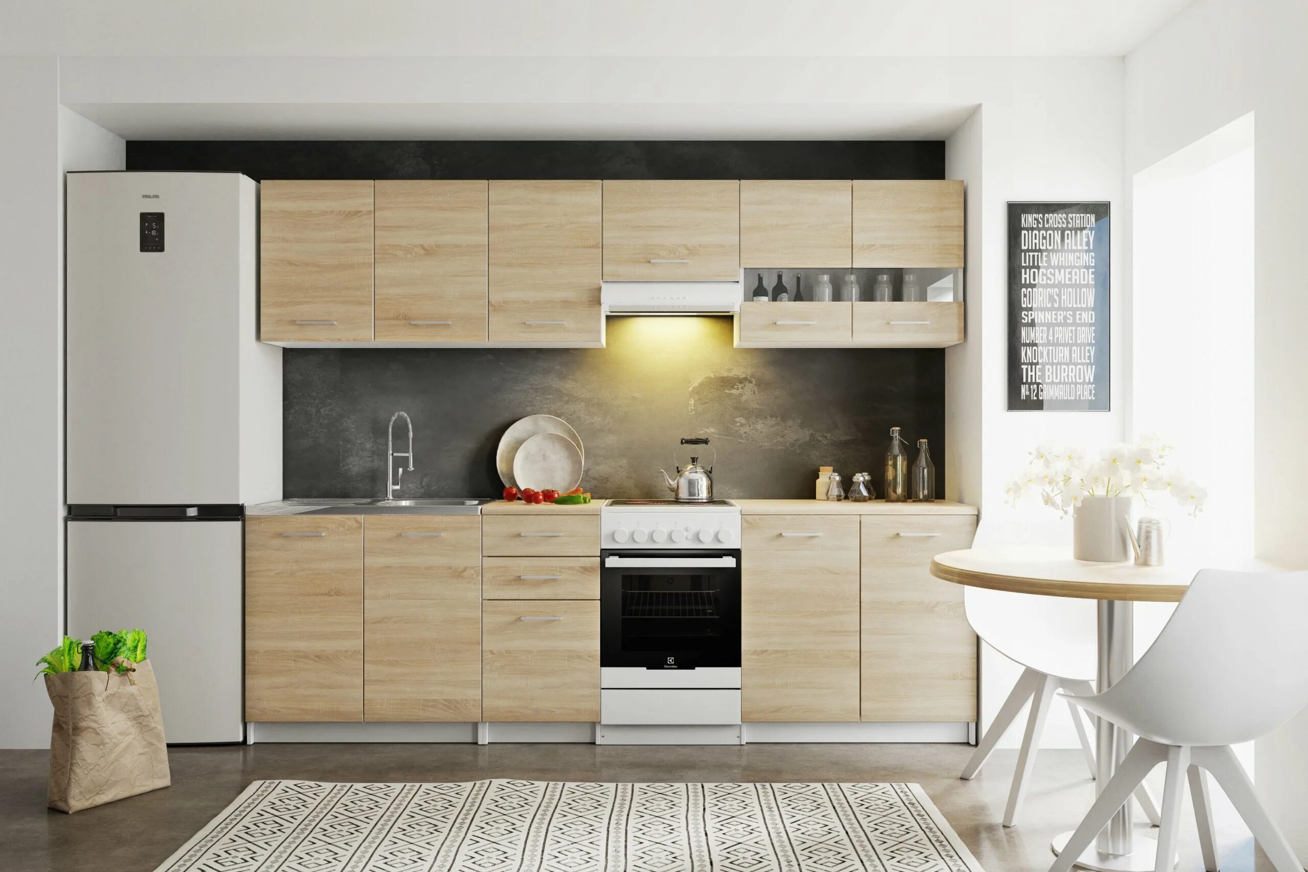 Кухня светлый дуб в интерьере Кухни лдсп дуб сонома: найдено 84 картинок