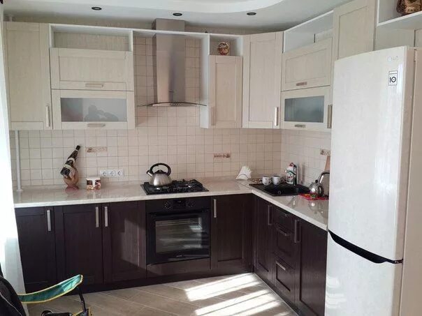 Кухня светлый верх темный низ в интерьере Купить Кухня МДФ № 8