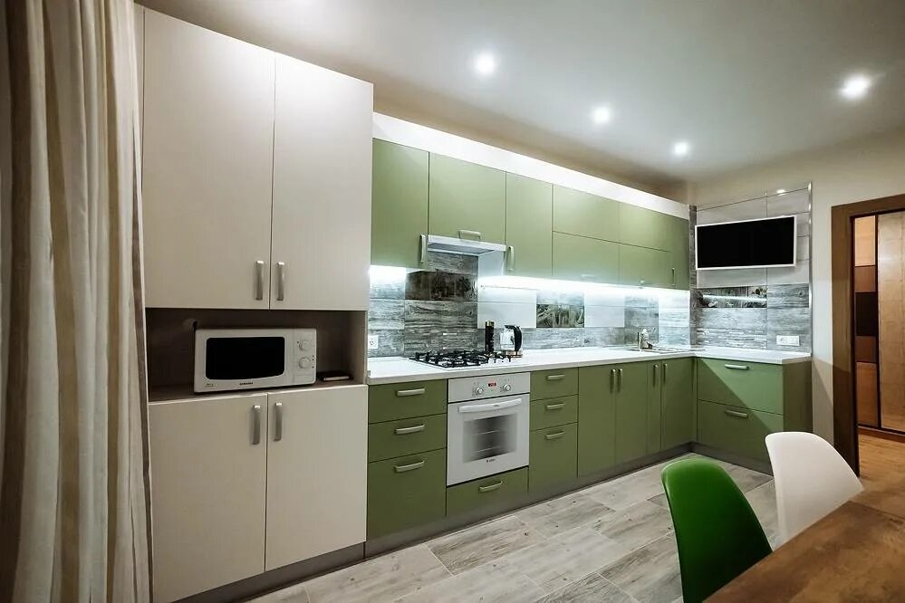 Кухня светлый зеленый фото Зеленая кухня 2024: найдено 90 картинок