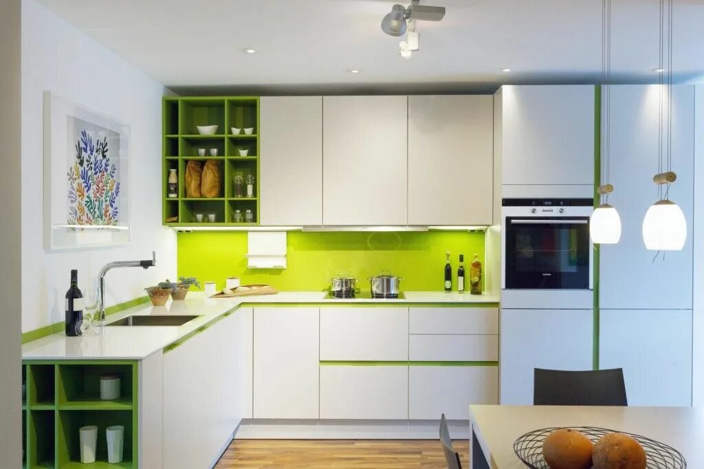 Кухня светлый зеленый фото Contemporary Kitchen Design: Kitchens with a Pop of Color - Studio MM Architect 