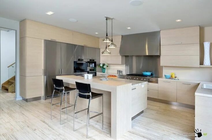 Кухня свободной планировки П-образная планировка кухни: 35 идей дизайна на фото Used kitchen cabinets, Kitc