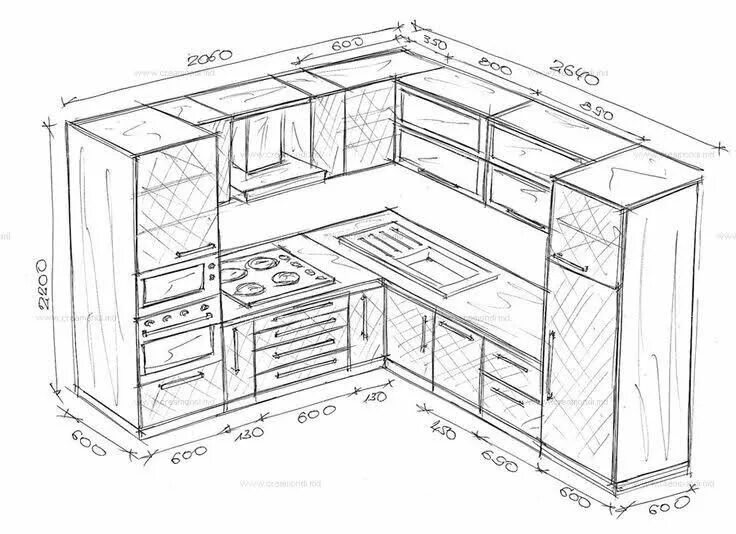 Кухня своими руками чертежи Pin by Tato P on Cocinas Kitchen layout plans, Kitchen furniture design, Kitchen