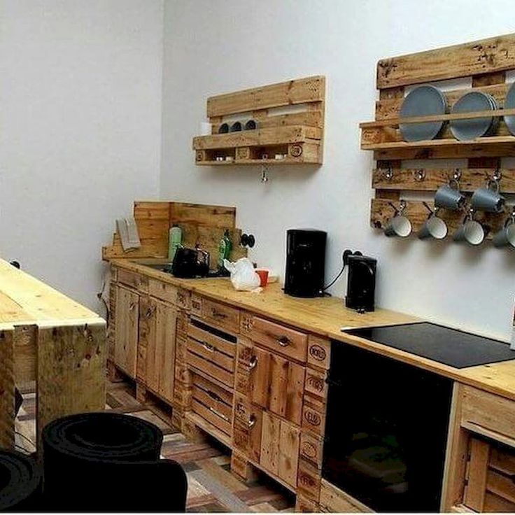 Кухня своими руками фото дизайн 50 Amazing DIY Pallet Kitchen Cabinets Design Ideas (25) - doityourzelf Pallet k