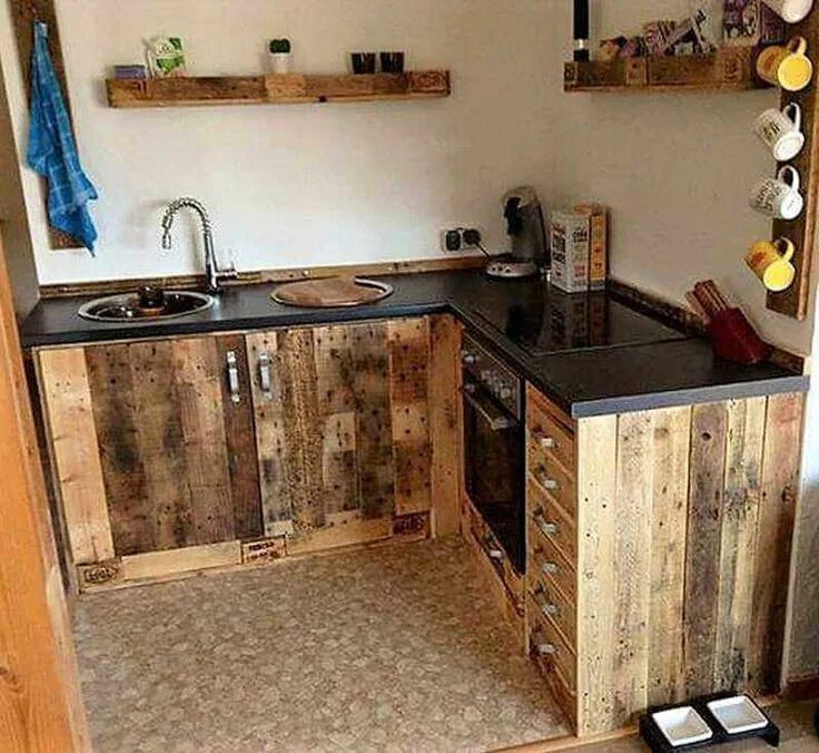 Кухня своими руками фото варианты wooden pallet kitchen Perabot kayu palet, Perabot palet, Dapur diy