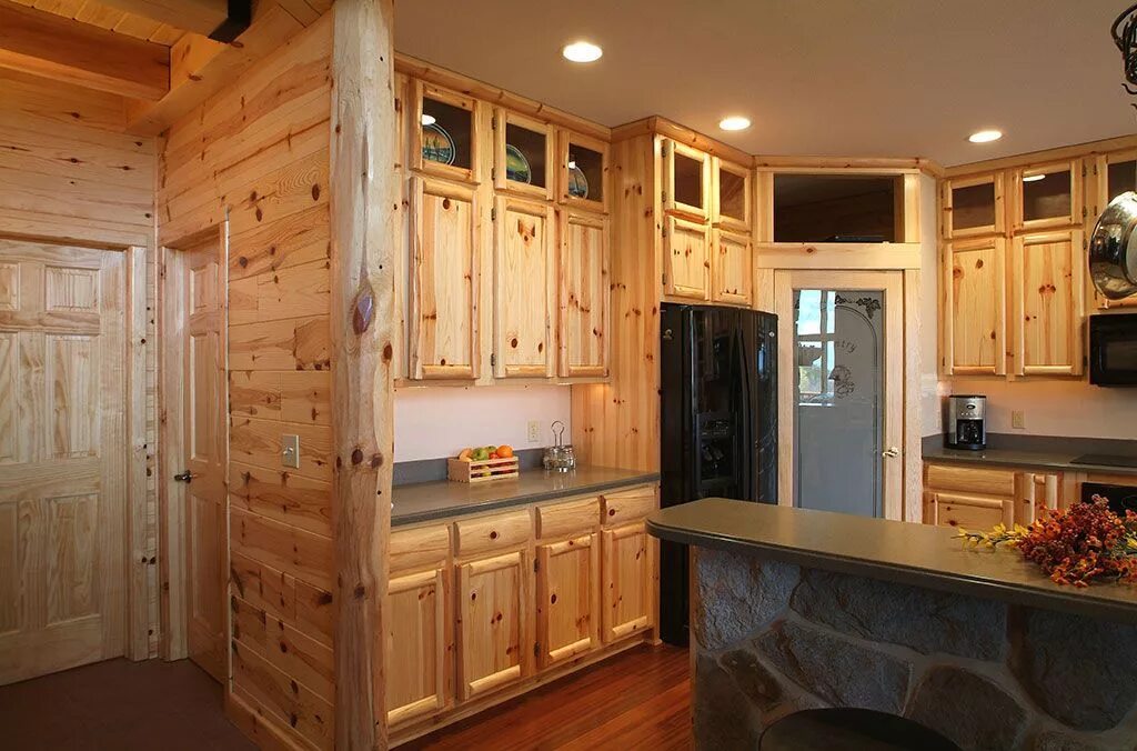 Кухня своими руками фото варианты отделки Knotty Pine Kitchen Cabinets Cool Design For Kitchen Pine kitchen cabinets, Pine