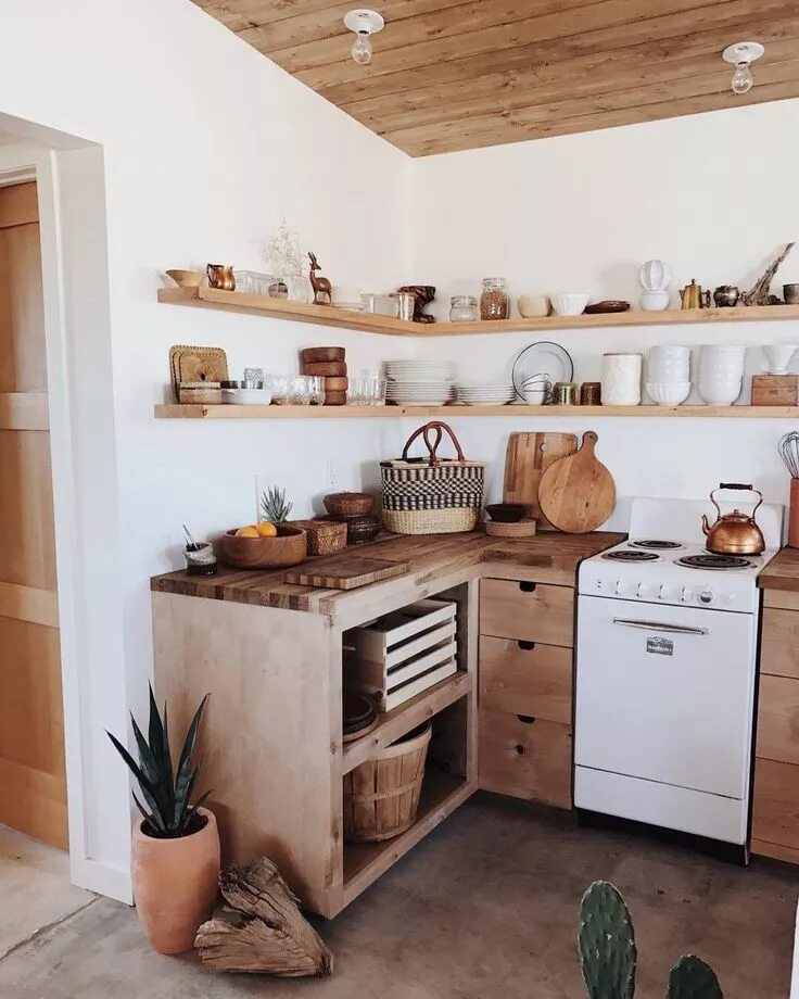 Кухня своими руками идеи дизайна фото Wood kitchen Californian boho style Decoracion de cocinas pequenas, Diseño de co