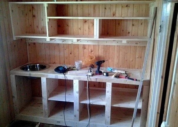 Кухня своими руками из дерева для дачи Кухня для дачи (Diy) Küche selber bauen, Unterschrank küche, Küche bauen