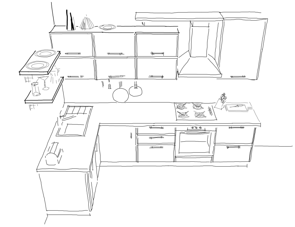 Кухня своими руками схемы Как нарисовать кухню угловую - Basanova.ru