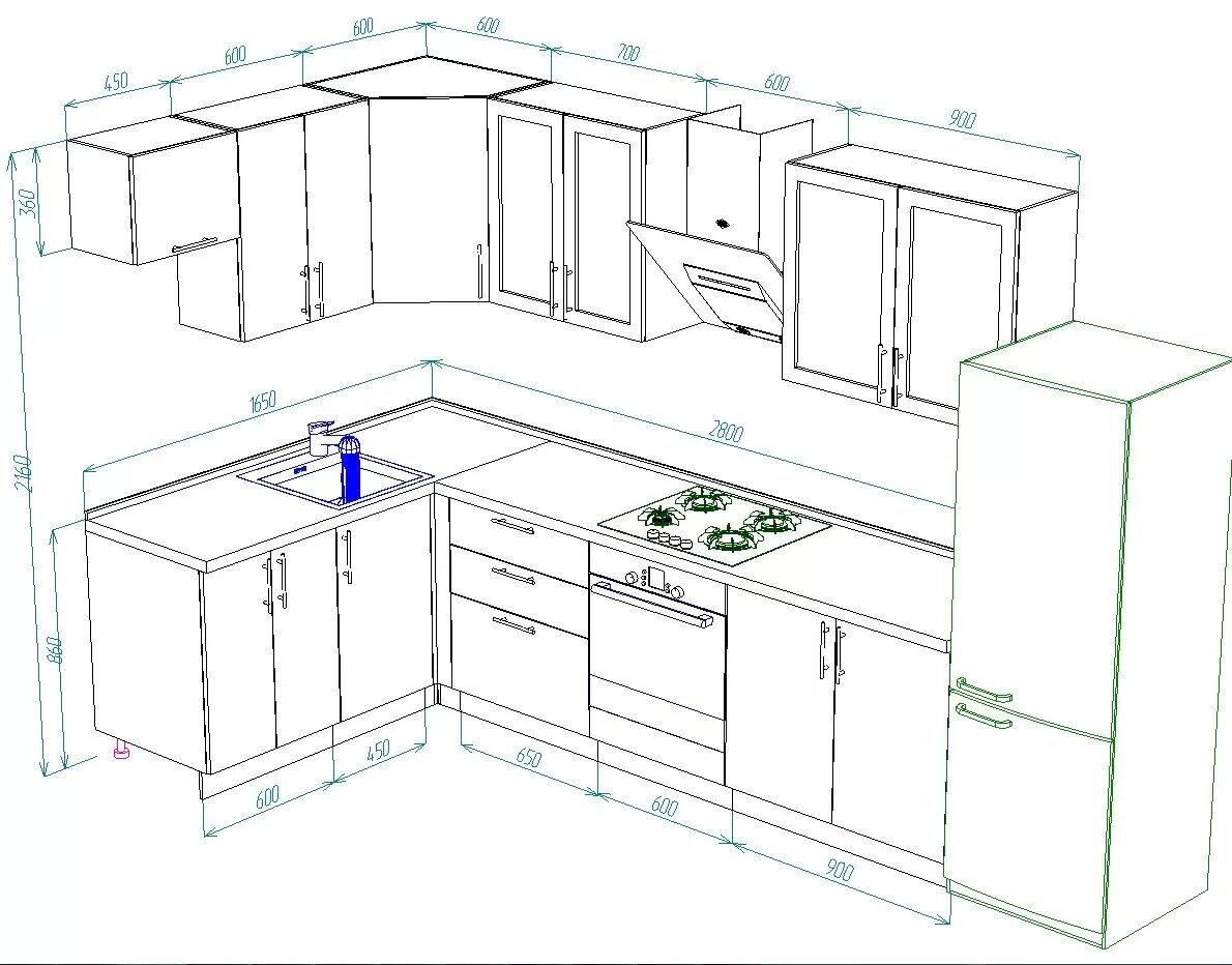 Кухня своими руками схемы Pin by Шашанова Алена on Я хочу двухкомнатную квартиру!!! Kitchen layout plans, 