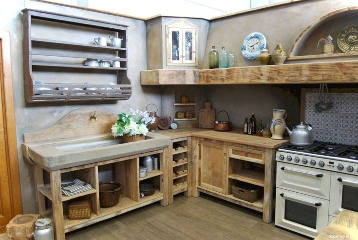 Кухня своими руками в квартире фото Pin di Ints Dzintars su Идеи для дома Cucine country, Mobili rustici da cucina, 