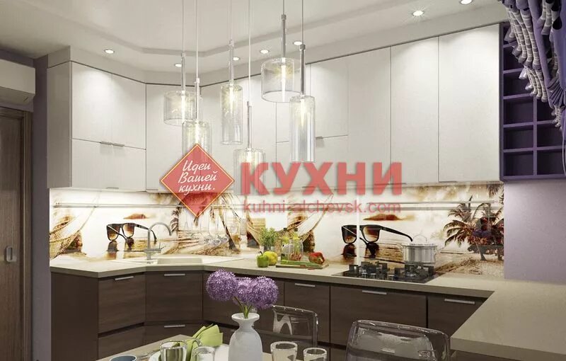 Кухня ташкентская планировка Скинали, фартук для кухни на рабочу стену - Алчевск