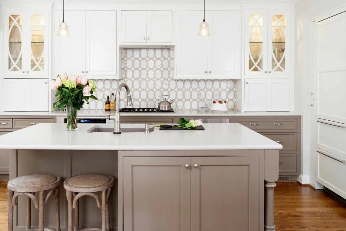 Кухня тауп в интерьере Color of the Month: Decorating with Taupe - Abode Kitchen remodel, Transitional 