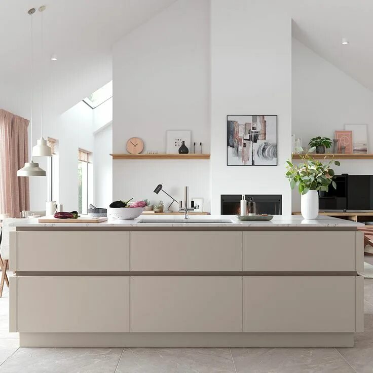 Кухня тауп в интерьере If you're searching for a neutral colour palette in the kitchen opt for our silk