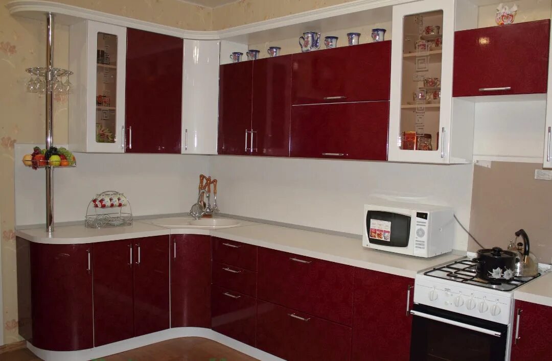 Кухня цена фото тула Наша кухня на кухне. Модель Lera G в исполнении Бордовый. Модель в каталоге тут: