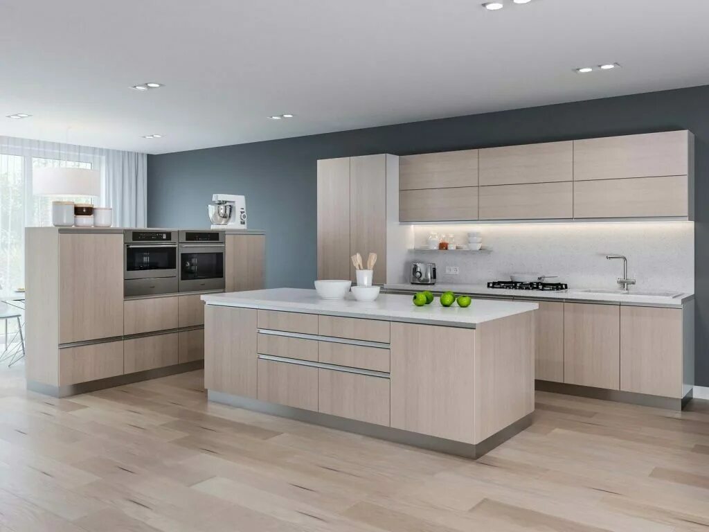 Кухня цвет дуб в интерьере фото Кухни в современном стиле