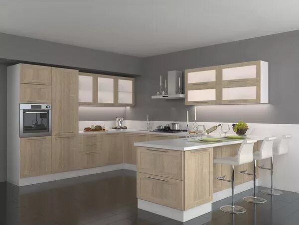 Кухня цвет дуб в интерьере фото Кухня Дуб Санома. Фото кухни. Кухонный гарнитур Дуб Санома. Купить мебель для ку