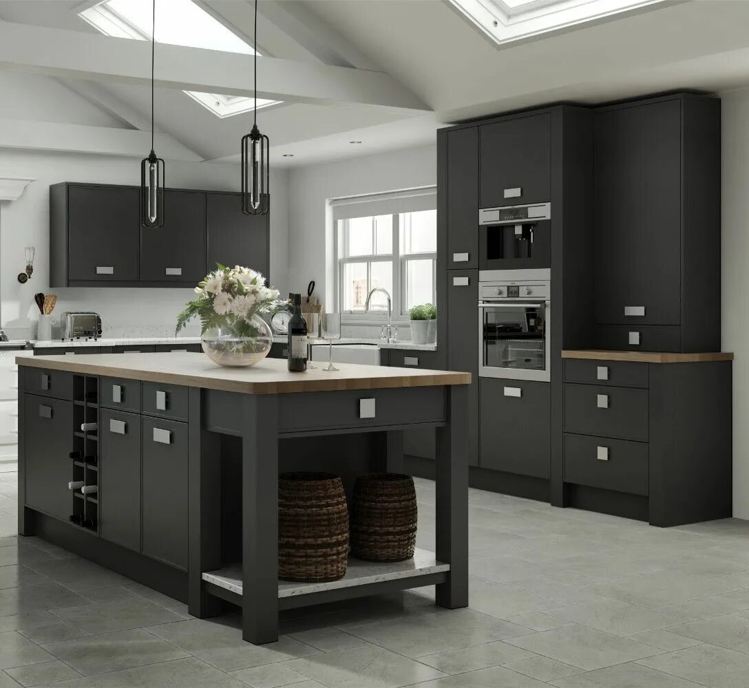 Кухня цвет графит фото в интерьере Vilo Graphite Kitchen from the Ethos at Choose Style Range available from Kitche