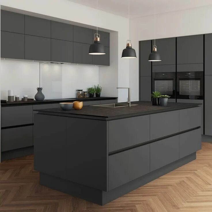 Кухня цвет графит фото в интерьере paid link) Mix Different Design Styles. best kitchen ideas - green cabinets a. D