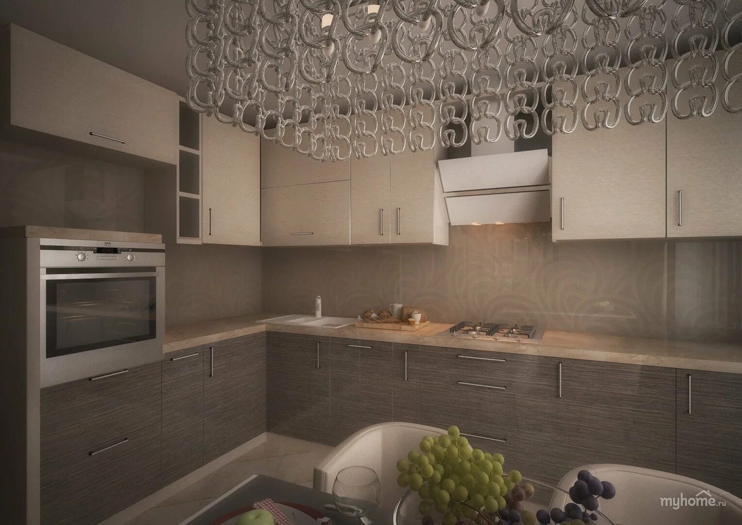 Кухня цвет кофе с молоком фото Кухня кофе с молоком дизайн HeatProf.ru