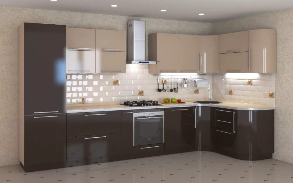 Кухня цвет кофе с молоком фото Кухня цвета кофе с молоком Дайон Корпусная и кухонная мебель на заказ по низким 