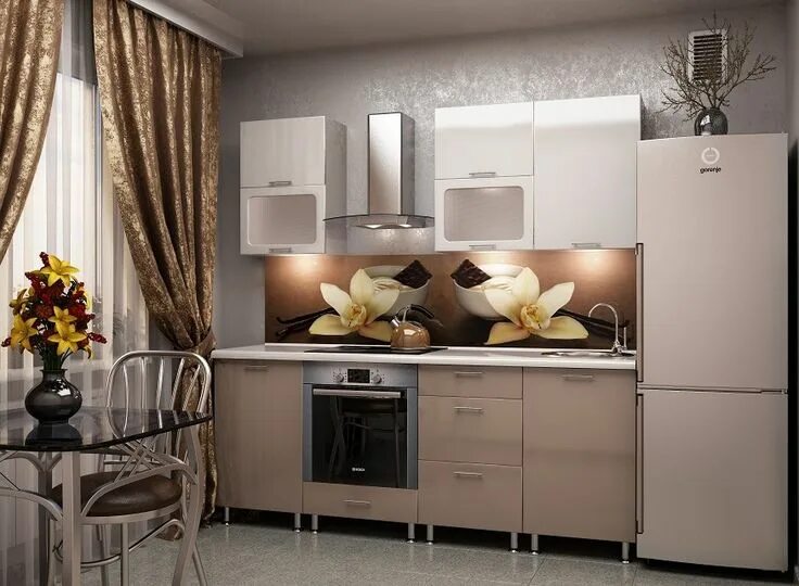 Кухня цвет кофе с молоком фото Дизайн кухни цвета капучино фото примеры Для дома, Секционная мебель, Интерьер к