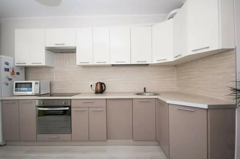 Кухня цвет латте матовый в интерьере фото Бежевый кухонный гарнитур купить в Ростове на Дону