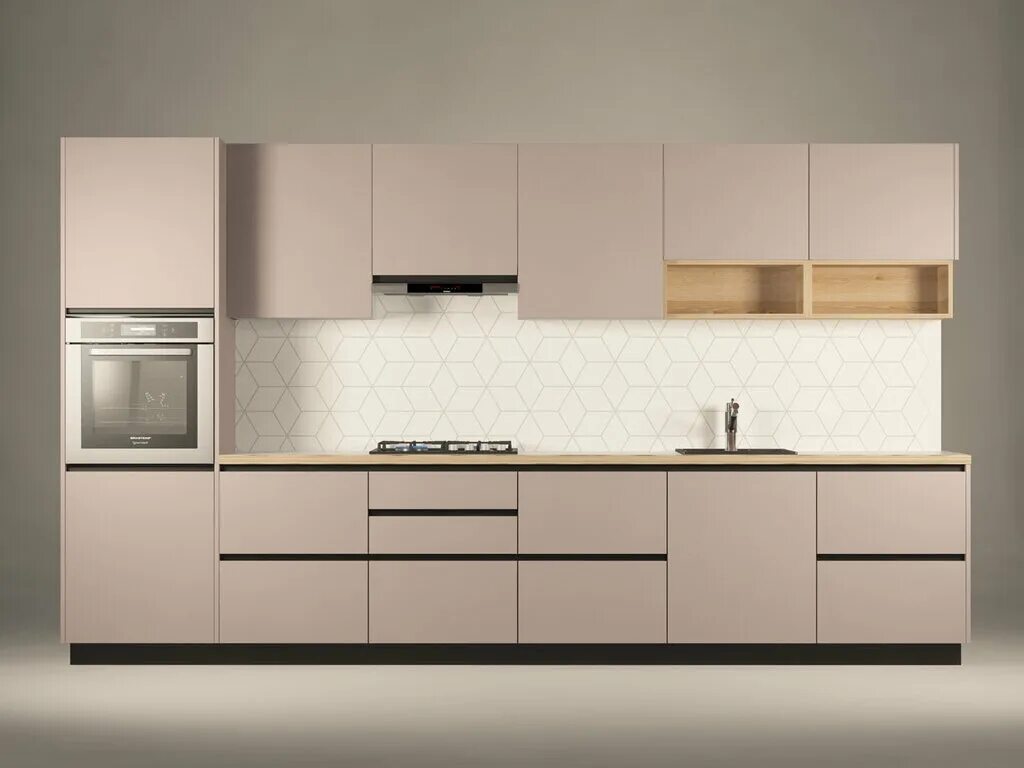 Кухня цвет латте матовый в интерьере фото Кухни Оазис, мебель для кухни, ул. Евгении Жигуленко, 25, корп. 1, Краснодар - Я