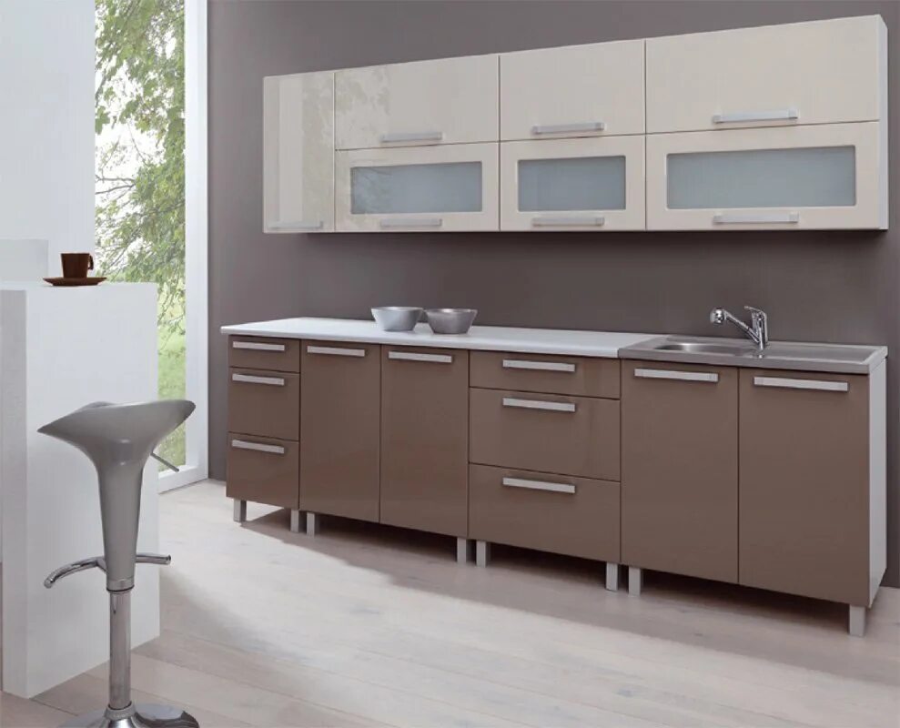 Кухня цвет латте матовый в интерьере фото Кухня цвета латте - 66 фото