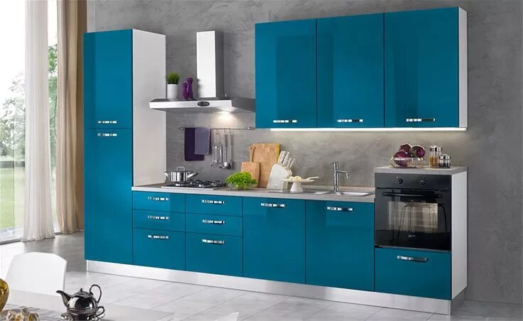 Кухня цвет морской волны фото Cucina Verde Petrolio: 28 Modelli di Design a cui Ispirarsi MondoDesign.it Cucin