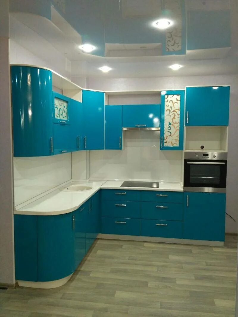 Кухня цвет морской волны фото Кухонный гарнитур Техно Ника-Стиль купить в Ростове-на-Дону цена