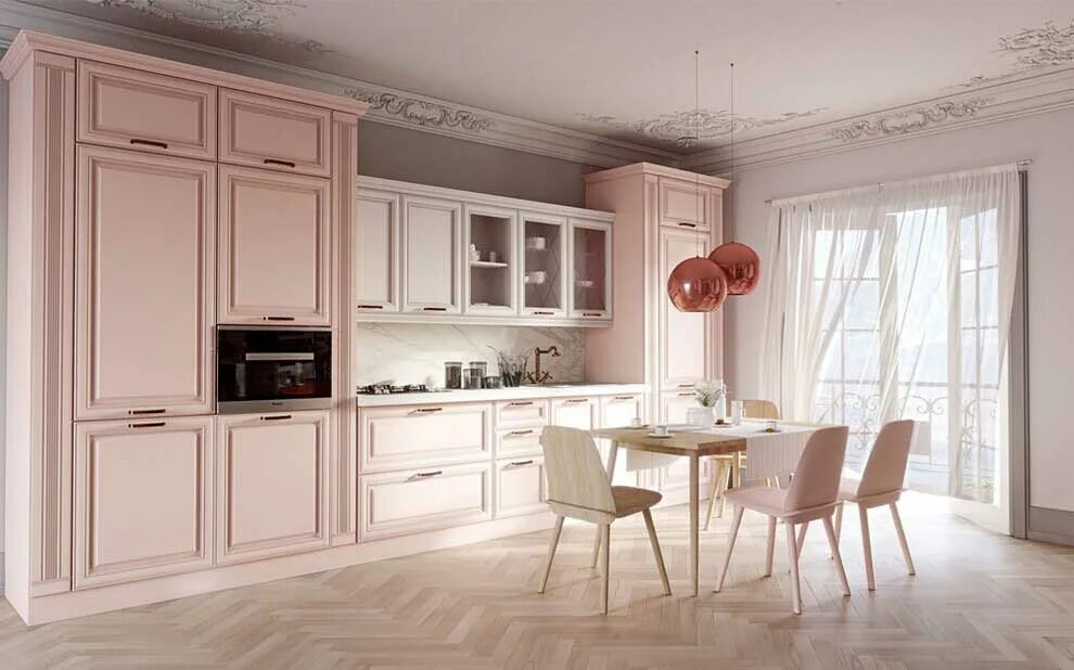 Кухня цвет пудра матовая фото в интерьере Дизайн маленькой кухни: 12 рекомендаций, 90 фото, нестандартные решения