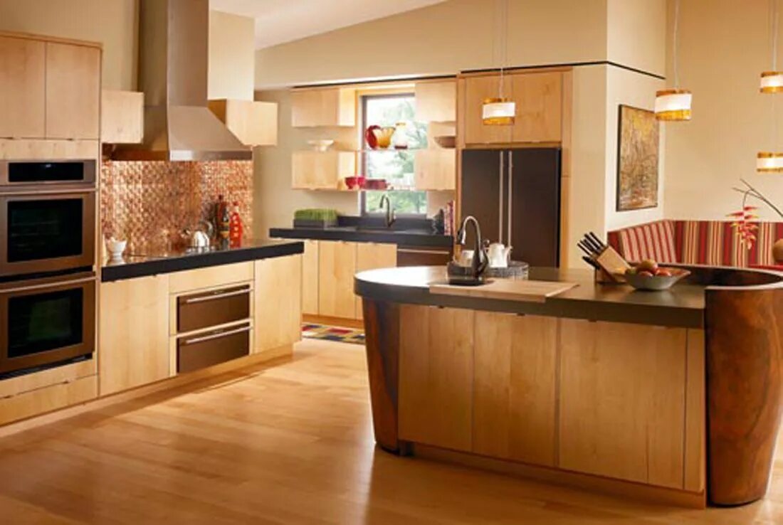 Кухня цвета дерева в интерьере Beautiful Maple Kitchen Cabinets Beautiful kitchen cabinets, Kitchen cabinet int