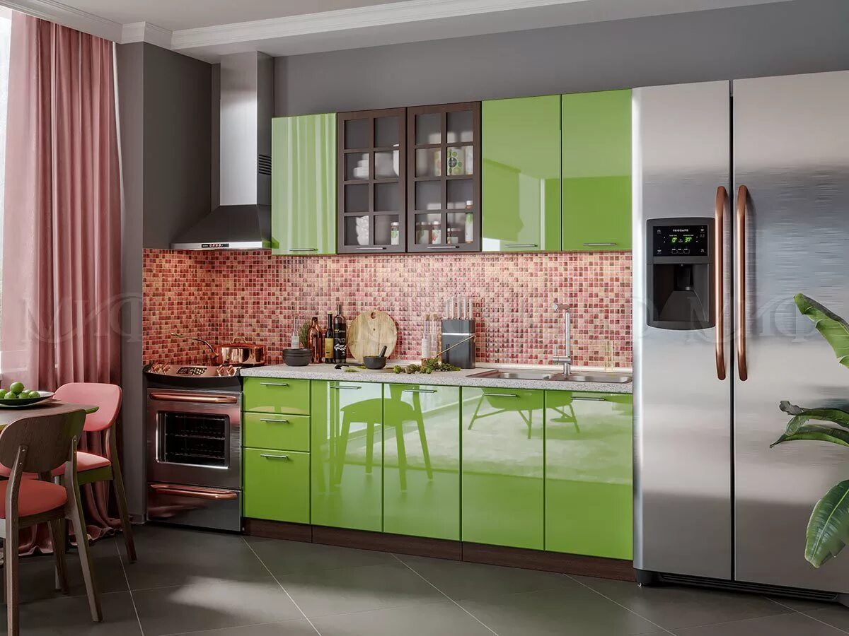 Кухня цвета эвкалипт в интерьере фото Кухня Эвкалипт 2,0м купить, цена в Нижнем Тагиле