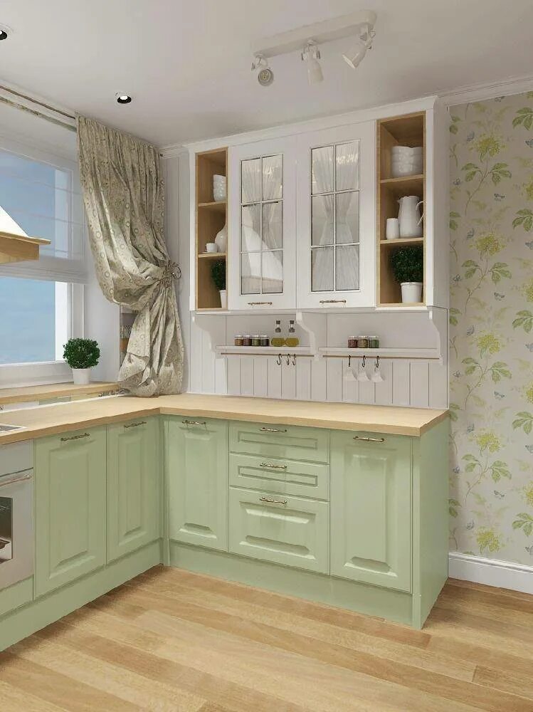 Кухня цвета фисташки в интерьере фото Кухни фисташкового цвета: фото интерьеров, мебели, сочетание с обоями