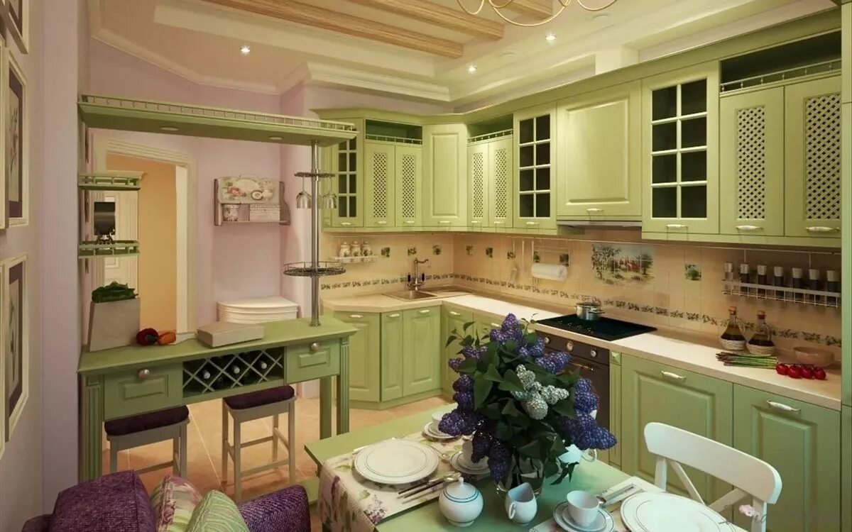 Кухня цвета фисташки в интерьере фото Pin on Кухни