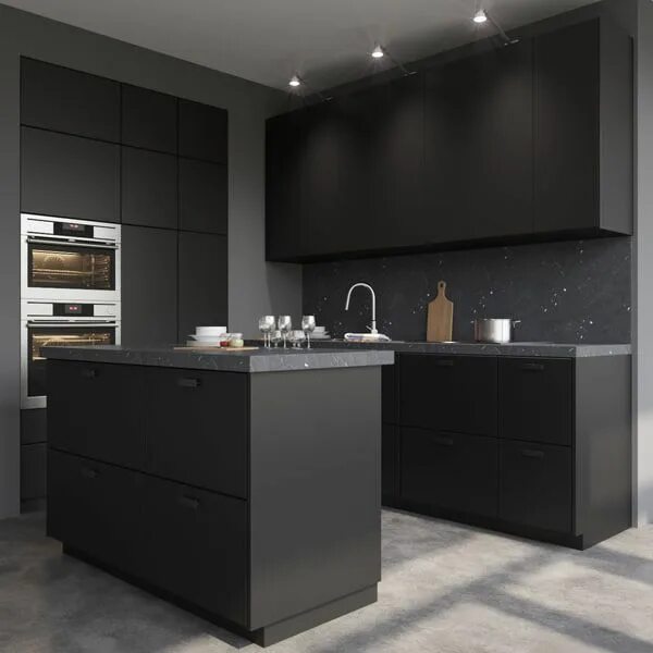 Кухня цвета графит матовый в интерьере фото kungsbacka ikea model Kitchen interior, Kitchen inspiration design, Home decor k