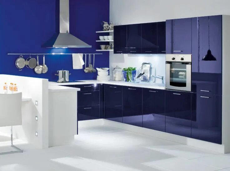 Кухня цвета индиго в интерьере Cuisine colorée : découvrez toutes nos inspirations - Elle Décoration Cuisine co