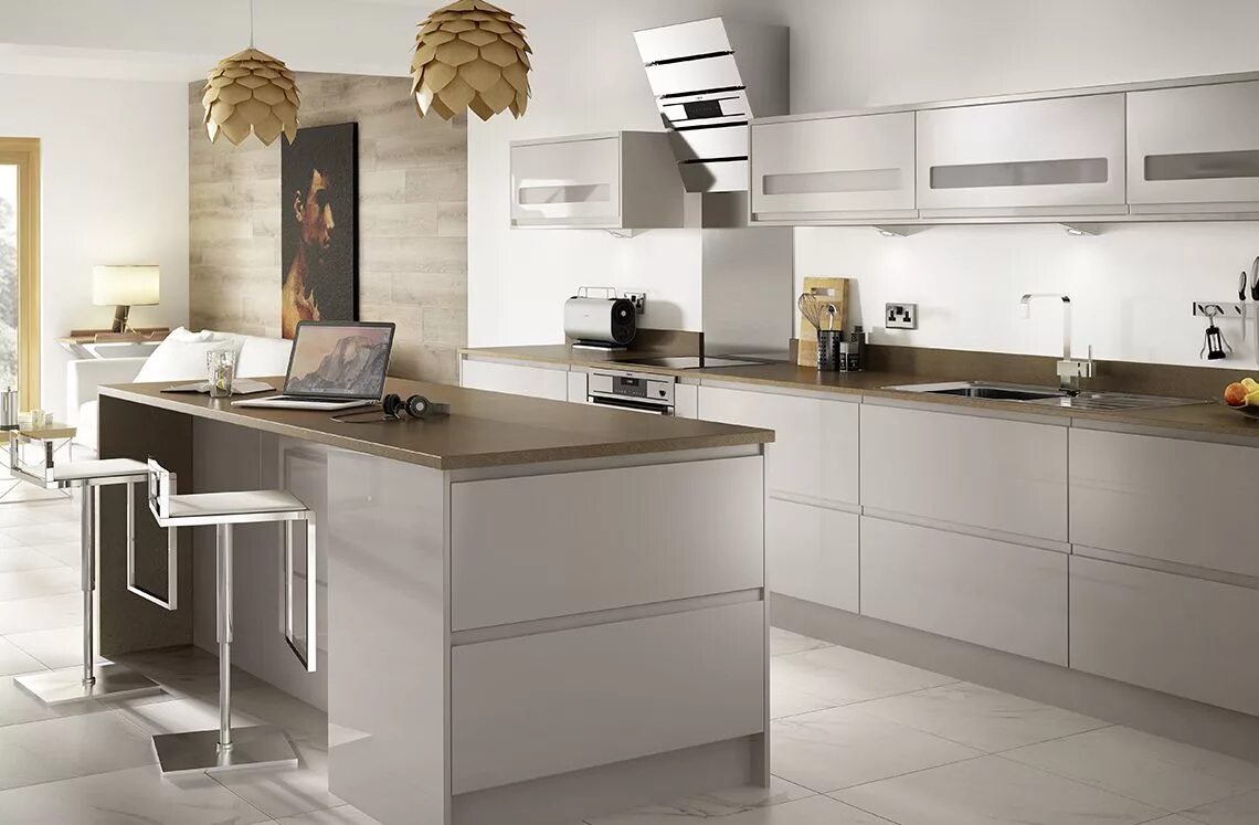 Кухня цвета кашемир в интерьере фото матовый Holborn Kitchen Cashmere gloss kitchen, Modern kitchen, Beige kitchen
