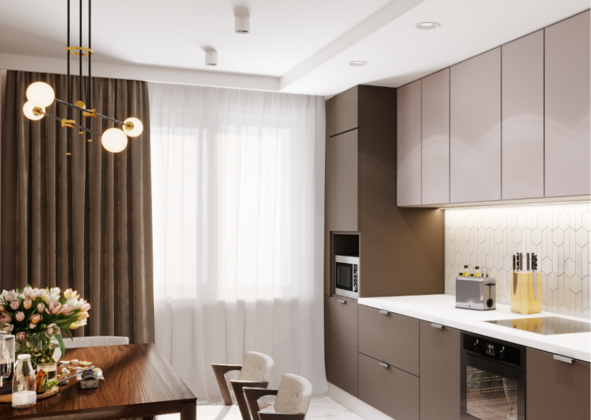 Кухня цвета кофе с молоком в интерьере Интерьер в кофейном цвете - 25 идей для вашего вдохновения Город Дверей Дзен