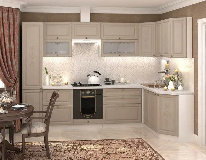Кухня цвета латте в интерьере Кухня Версаль латте софт купить в Краснодаре - МебельПик