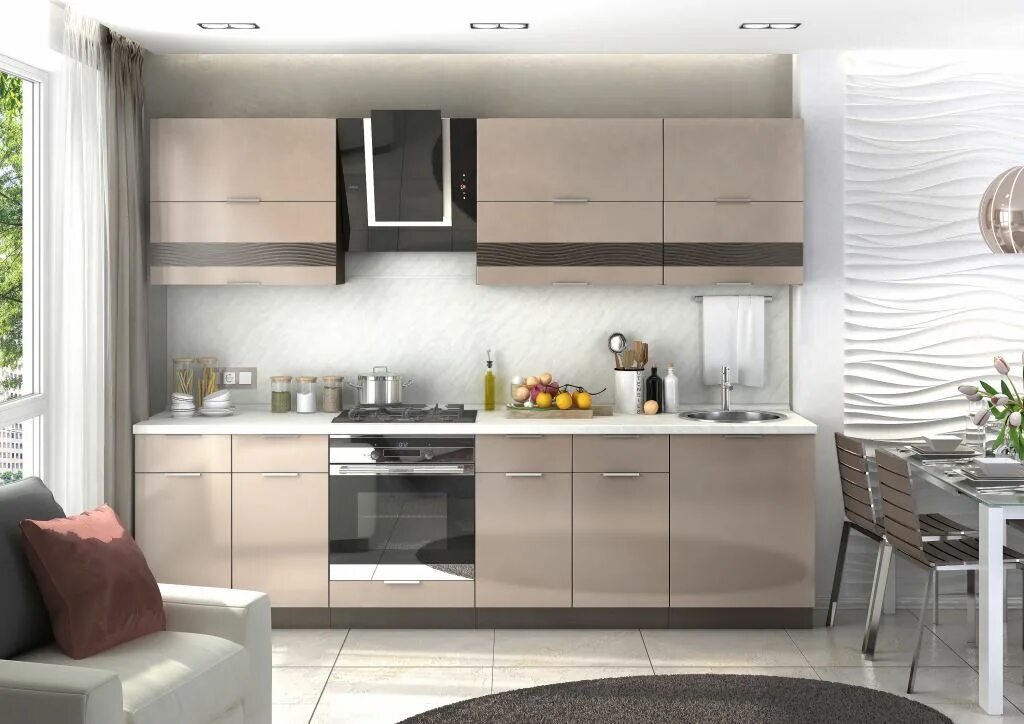 Кухня цвета латте в интерьере фото Кухня Наоми, 3