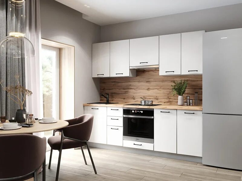 Кухня цвета латте в интерьере фото Кухня Неаполь 2.3 Софт Джелато. Фото, цена